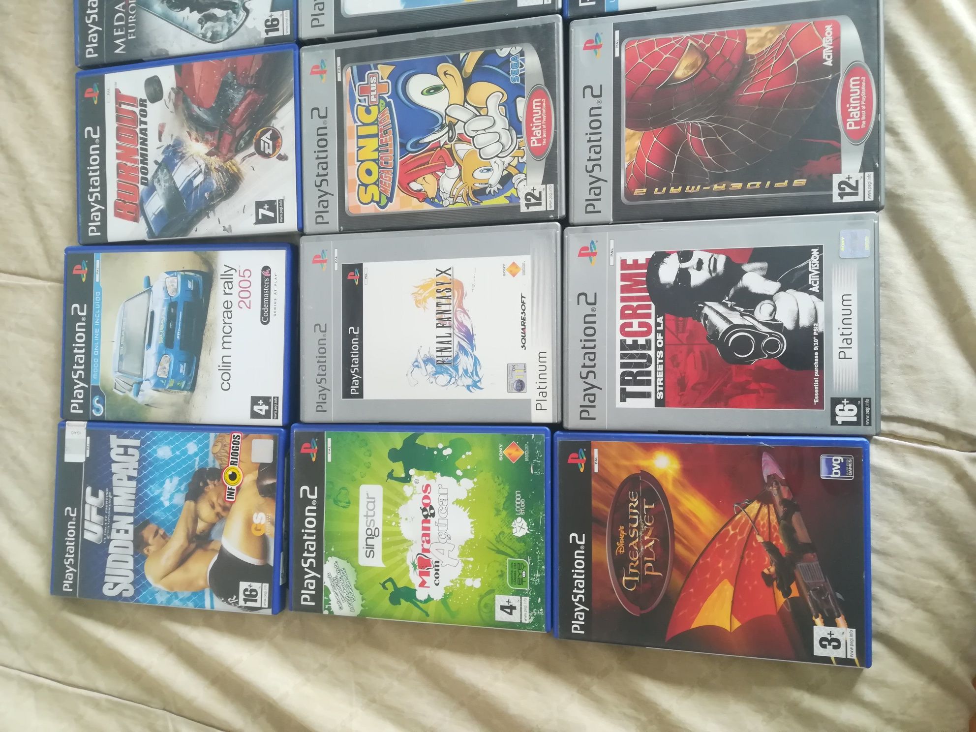 Vendo lote de jogos PS2 (sonic, Tom clancy, spider man, final fantasy)