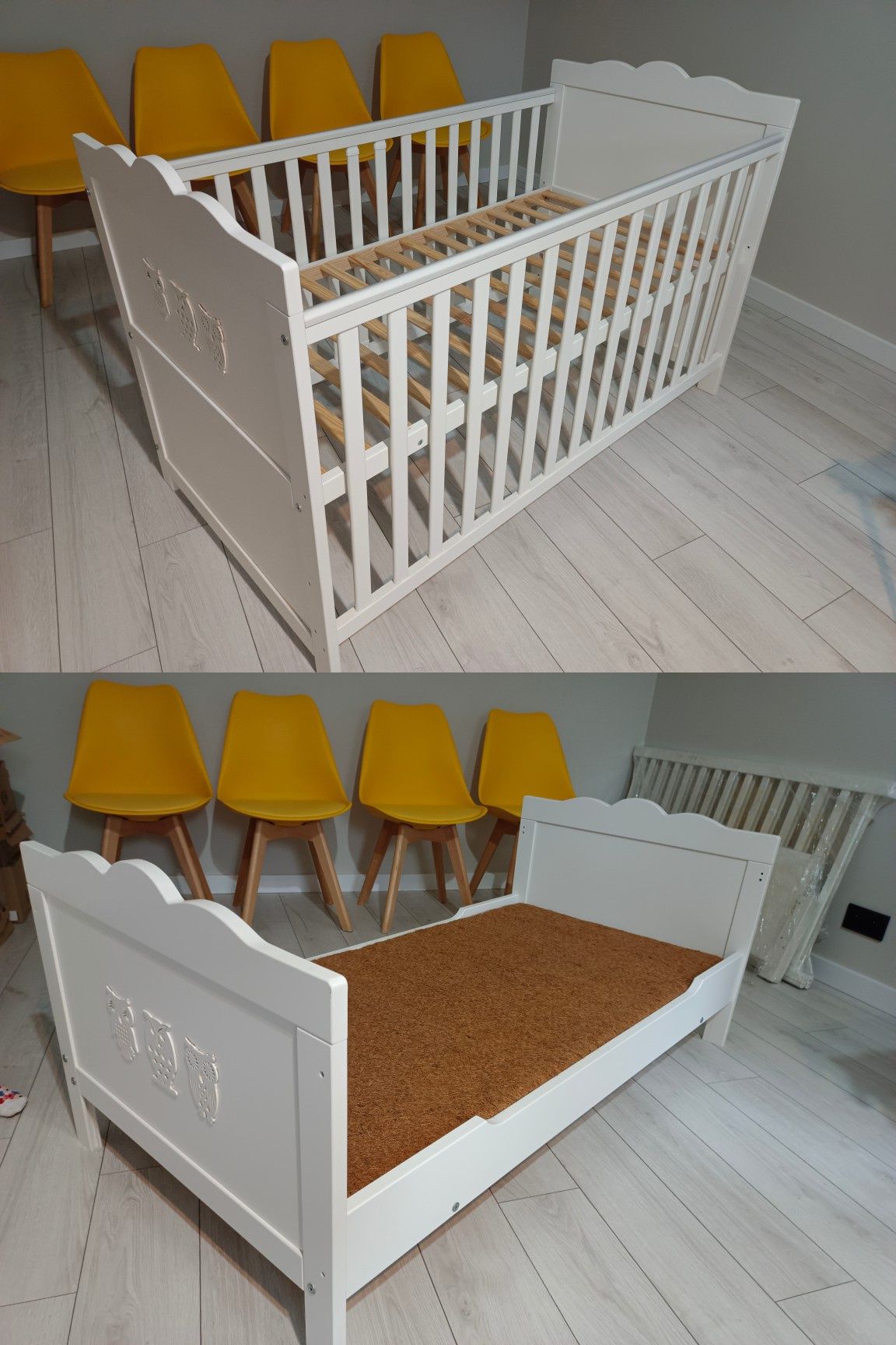 Łóżko łóżeczko dla dziecka 2w1 Marsell Klupś 140x70 + materac przewija