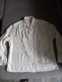 Elegancka Włoska bluzka koszulowa 38/M jedwab ekri