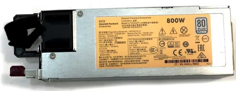 12V 800W серверний блок живлення HP 80+ Platinum HSTNS-PL41 PD41 G9-10
