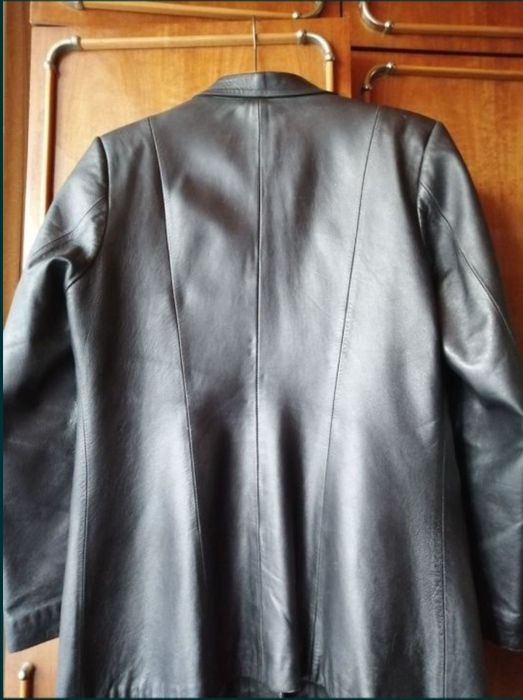 КОЖАНАЯ куртка-жакет, пиджак женский 48 размер