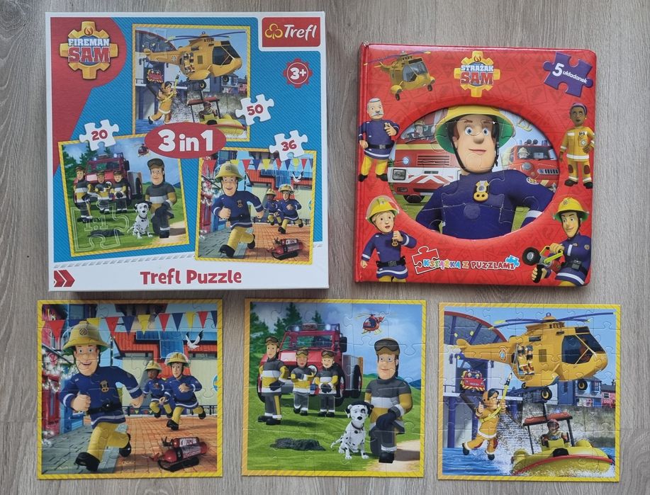 Zestaw Strażak Sam: książka i puzzle.