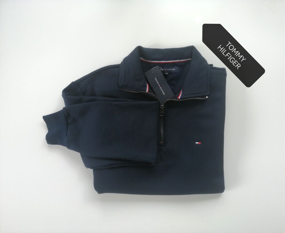 Tommy Hilfiger bluza męska, klasyczna, granatowa r. M, S