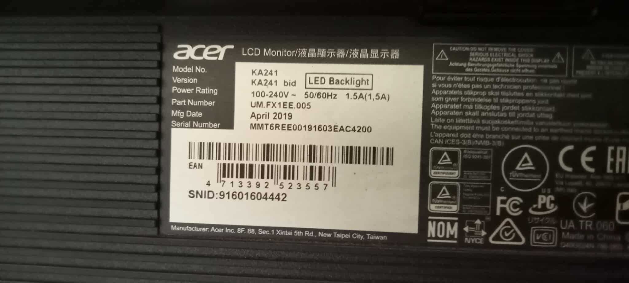 Acer 24´ KA241 vendo