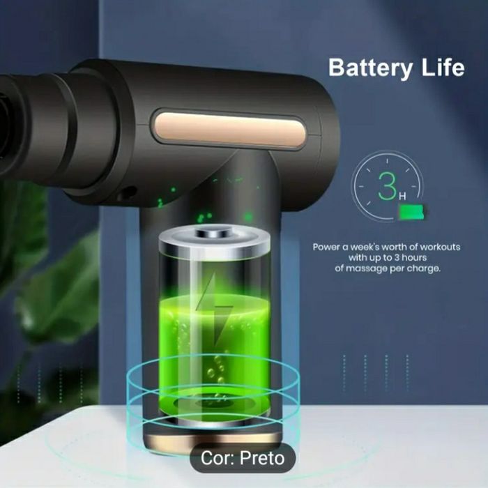 Massajador com  bateria a litio