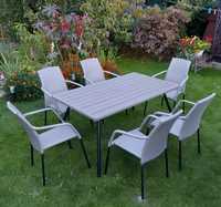 Zestaw mebli ogrodowych stół + 6 krzesł 150x90cm technorattan