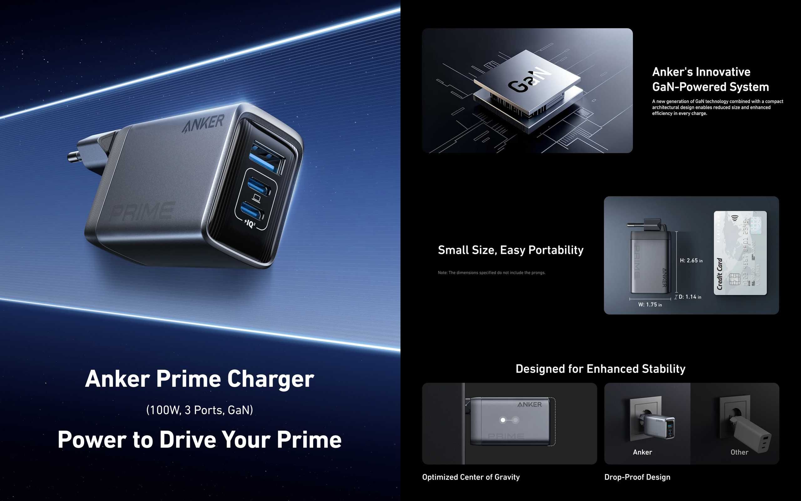 Зарядні пристрої  ANKER 736 CHARGER 100W / Prime™ GaN Charger 100W