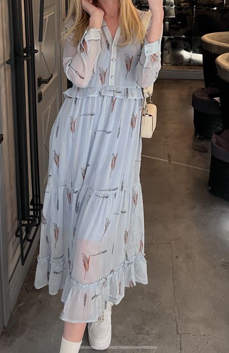 Сукня легка довга гарна літня блакина прзозора