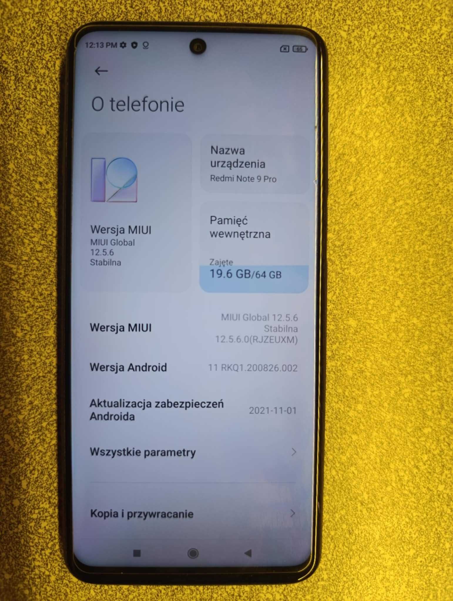 Redmi Note 9 PRO / 64 GB/ 6 RAM/ biały , stan bdb KOMPLET