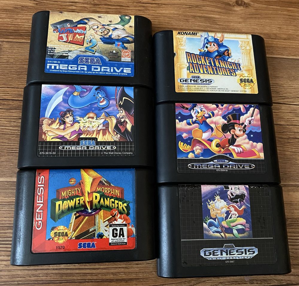Sega Mega Drive (Genesis): Road Rash, Mortal Kombat, Aladdin, Jim