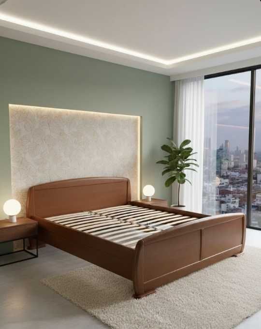 Łóżko z litego drewna firmy Swarzędz