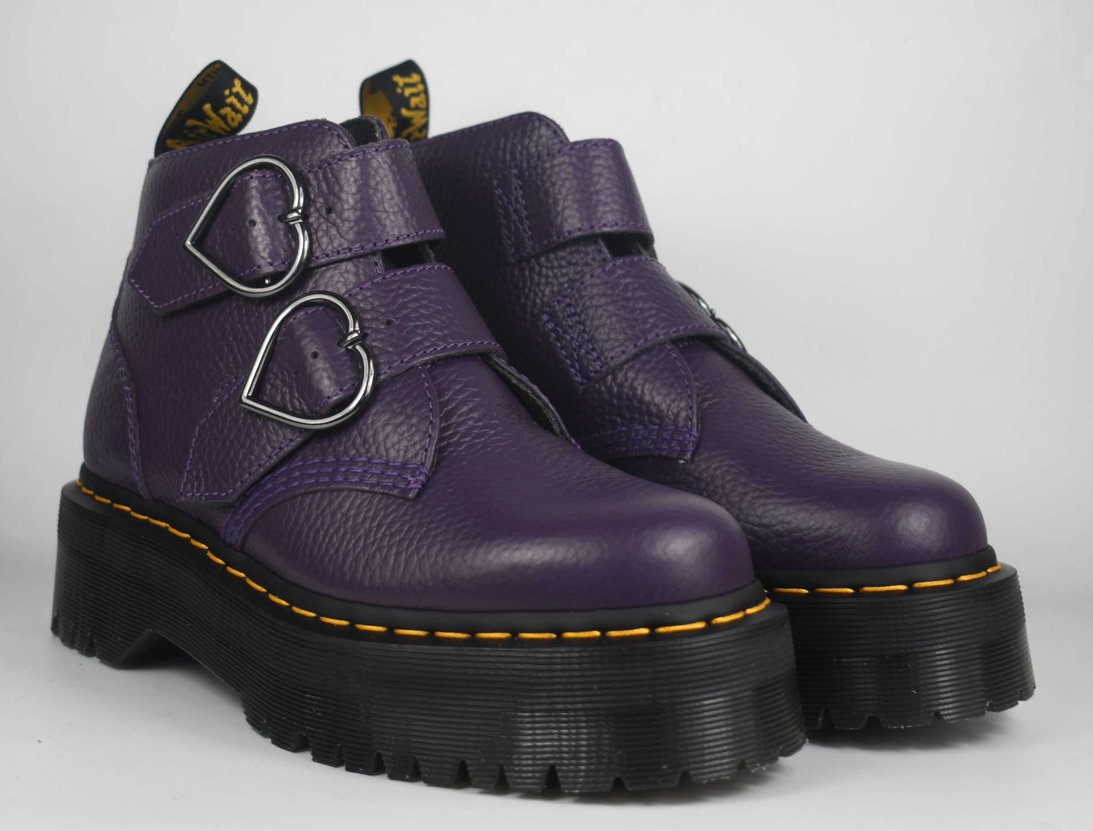 Nowe Dr. Martens Devon Heart Leather Platform Boots roz. 38