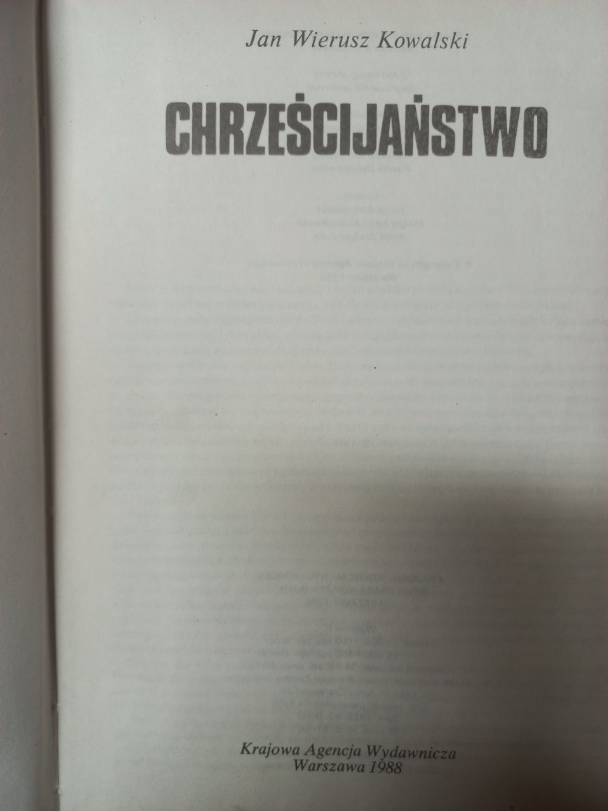 Książka Chrześcijaństwo Jan Wierusz Kowalski 1988