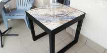 Stół stolik stalowy w stylu loft 61x61cm z wymiennym blatem z gresu.