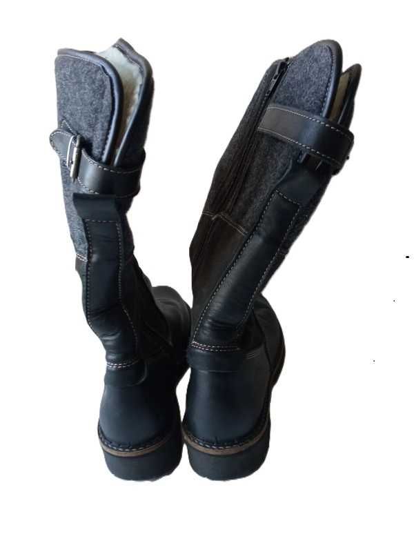 Tamaris Duo-Tex wyższe buty zimowe r 38 wkł.24cm.