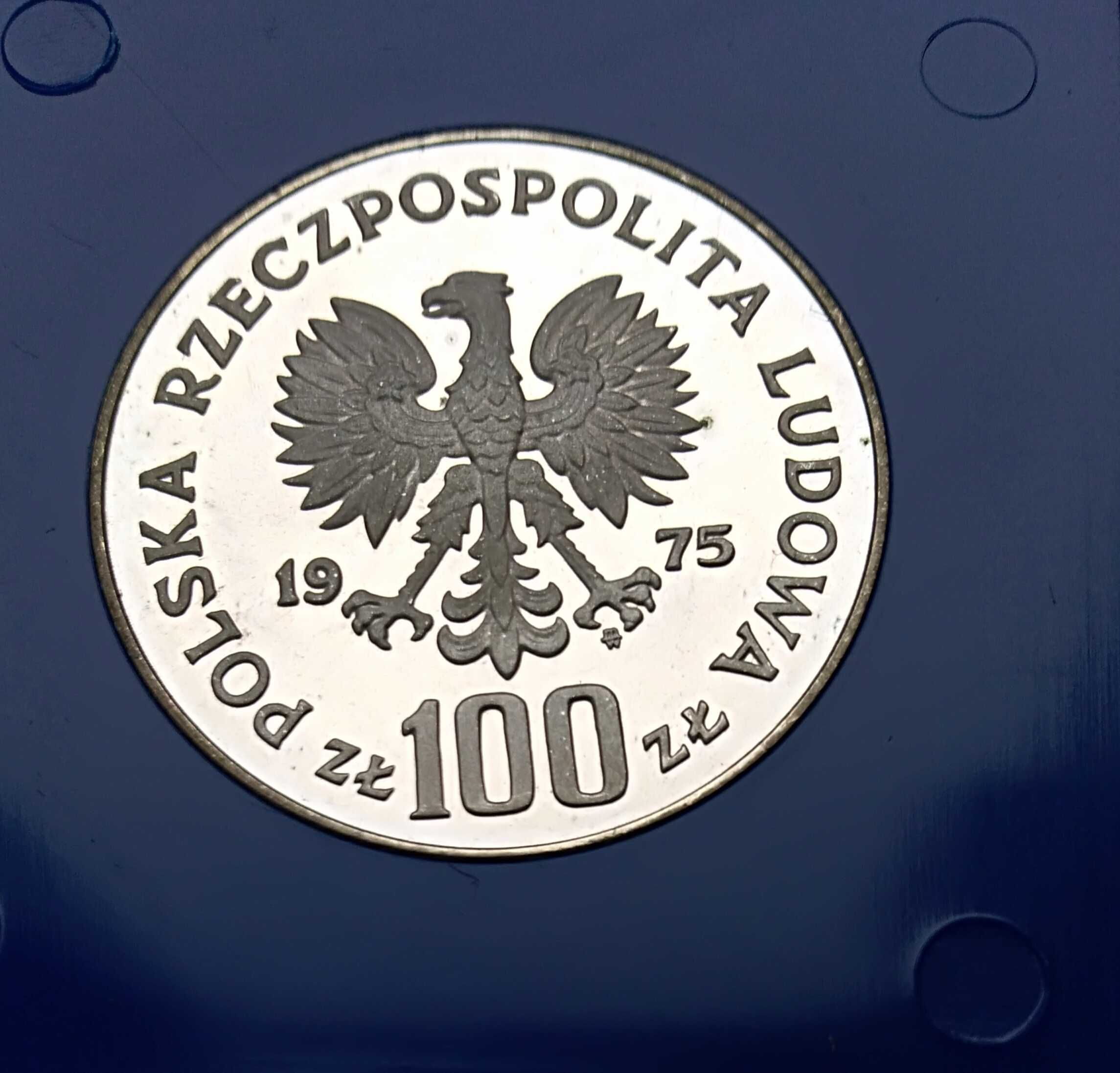 moneta 100 zł modrzejewska 1975r srebro