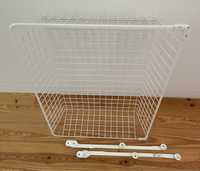Cesto gaveta para roupeiro IKEA aço branco com calhas 75x58 cm