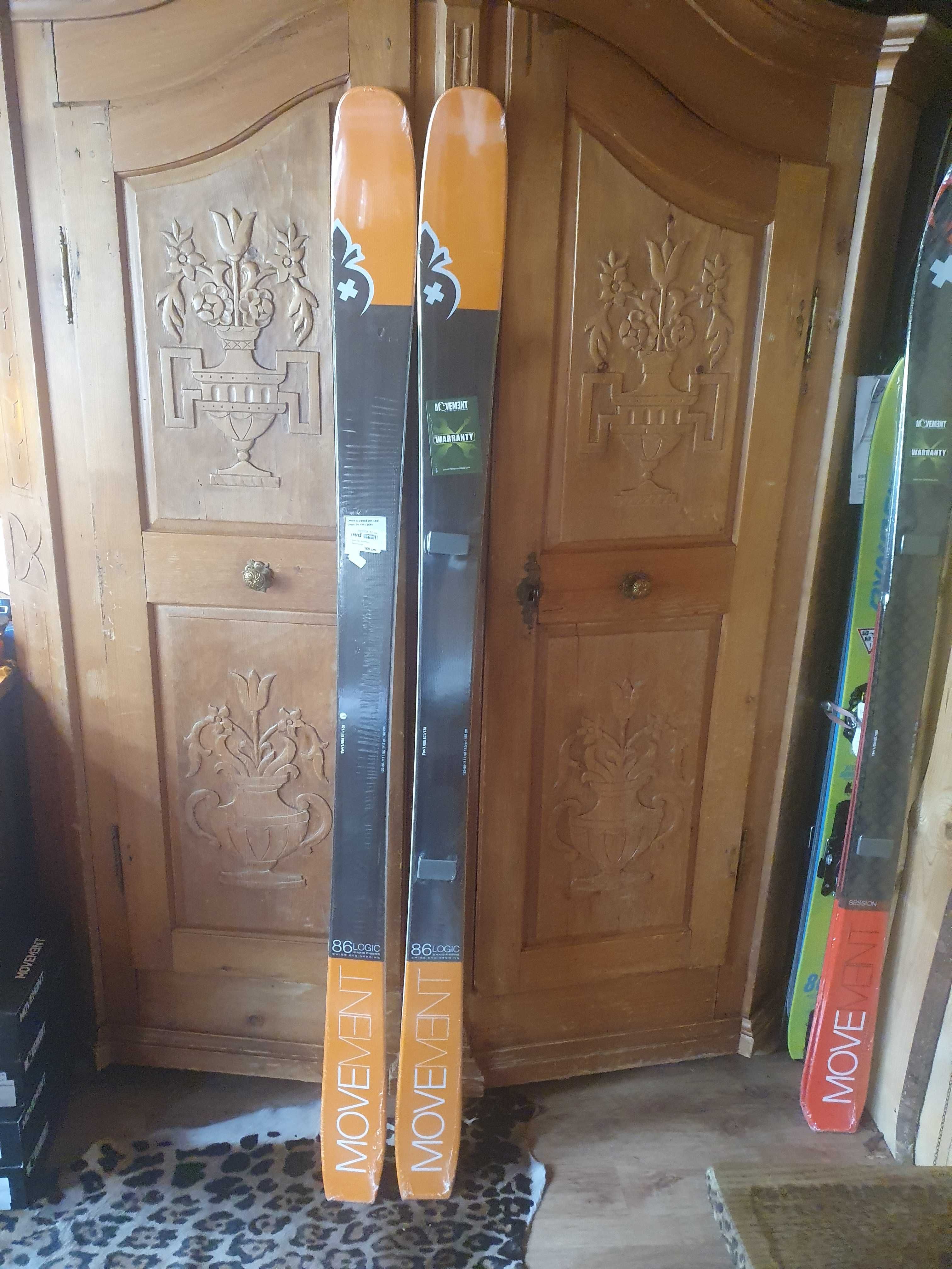 komplet MOVEMENT,logic,86,169cm+ foki skitour-freeride NOWKI