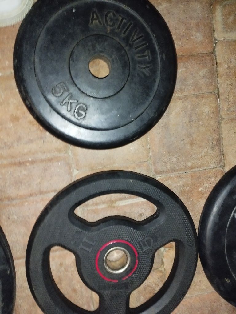 Sztanga z obciążeniem gumowanym 28mm ZESTAW 90KG