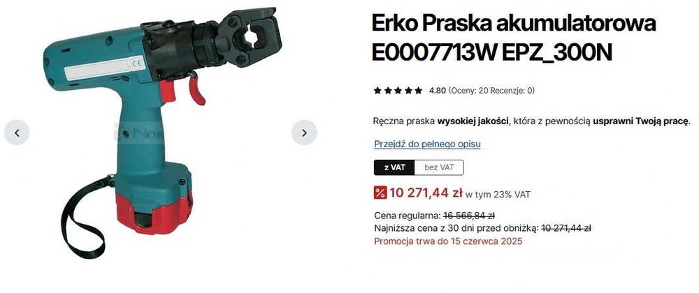 Zaciskarka Akumulatorowa Makita ERKO EP 300 Praska + Zestaw szczęk Box