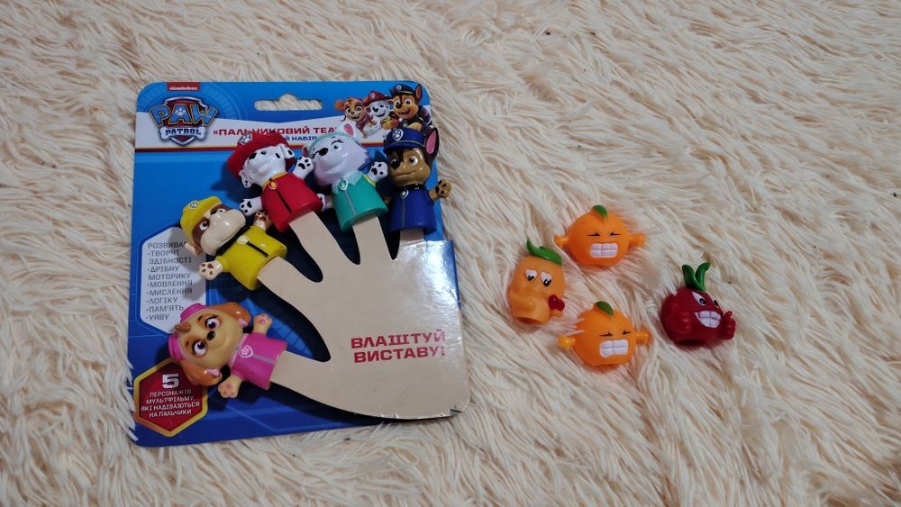 Пальчиковий театр щенячий патруль іграшки равлик боб