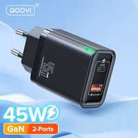 Зарядний пристрій Qoovi GaN 45w USB-A TypeC