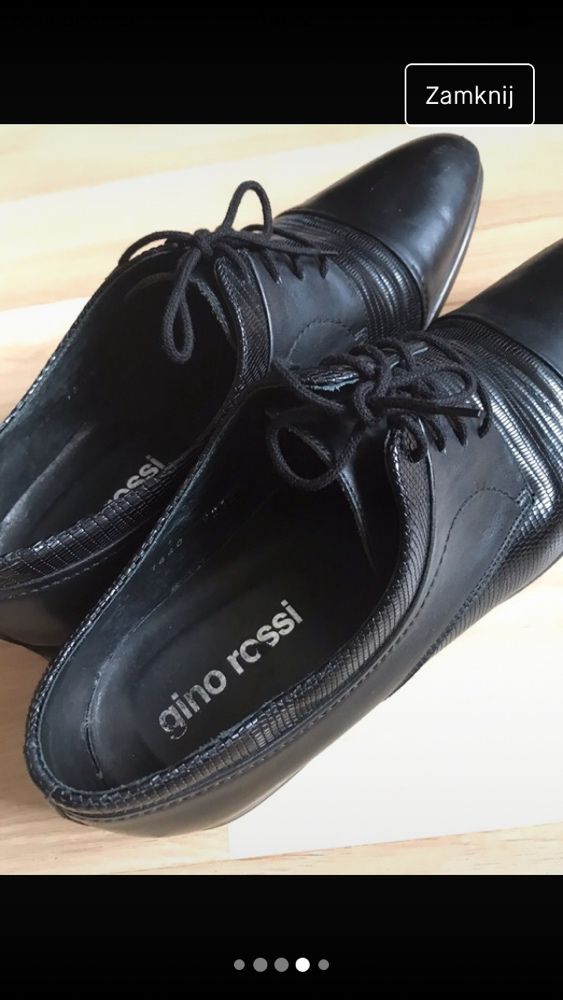 Eleganckie półbuty   Skórzane męskie Gino Rossi 44/29.