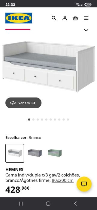 Cama individual dupla / Sofá cama