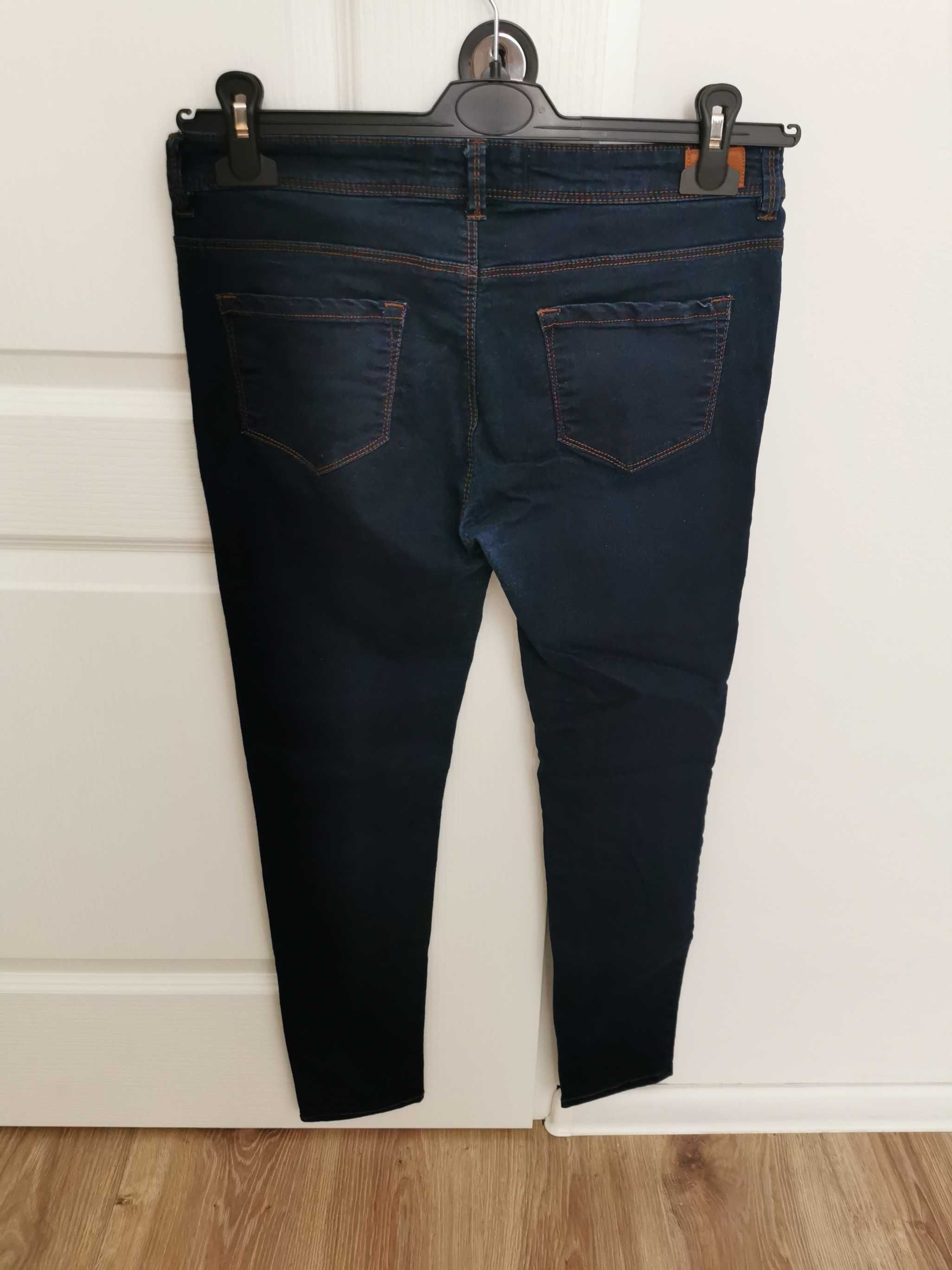 Granatowe spodnie jeansowe jeansy rurki Tally Weijl 42 XL