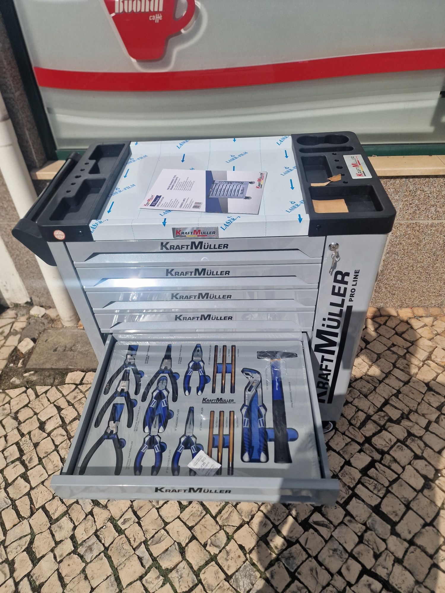 Carrinho de ferramenta de gavetas 8 completas novo