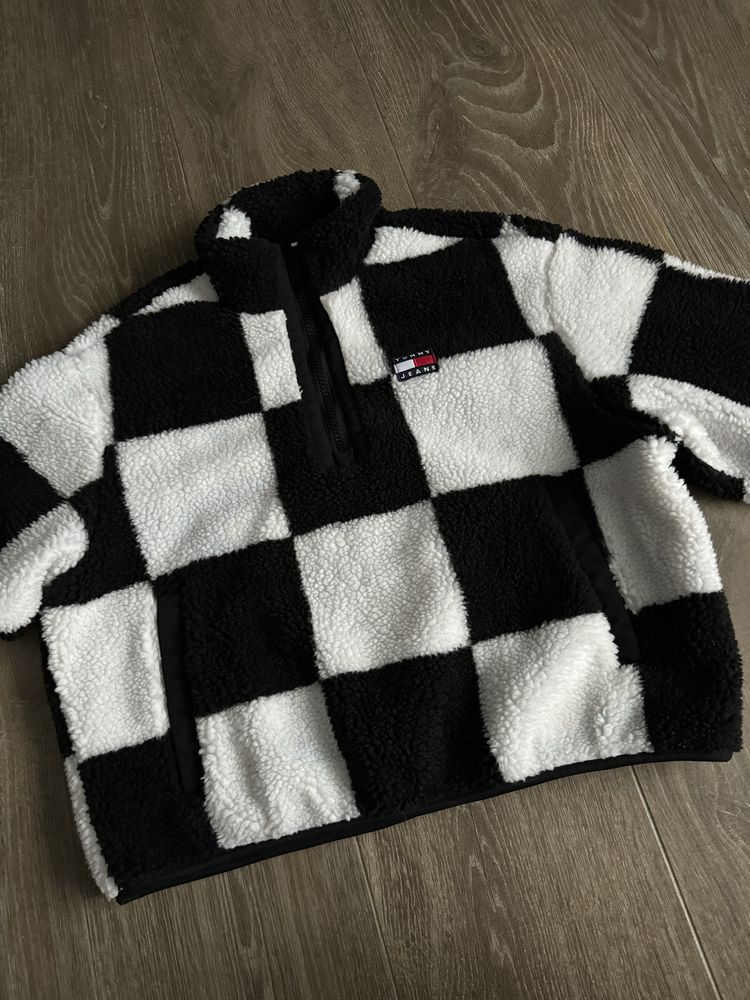 Світшот tommy jeans checkerboard sherpa popover