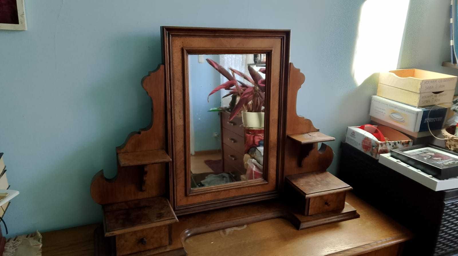 Lustro na toaletkę komodę XX-lecie międzywojenne fornir art deco