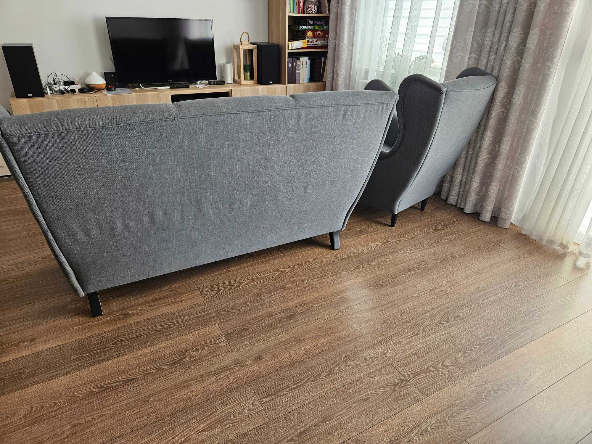 Sofa 3 osobowa IKEA STRANDMON, ciemnoszara