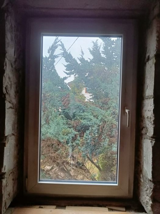 Okna DAKO PCV brąz dąb machoń białe 150x156, 179x149 okno plastik