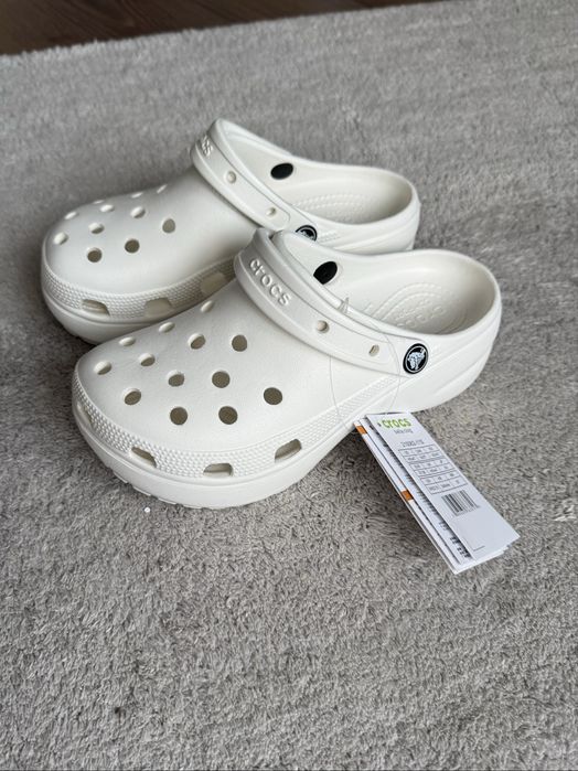 Сабо M5 W7 Crocs Classic Platform Clog шльопанці жіночі білі 23,5 см