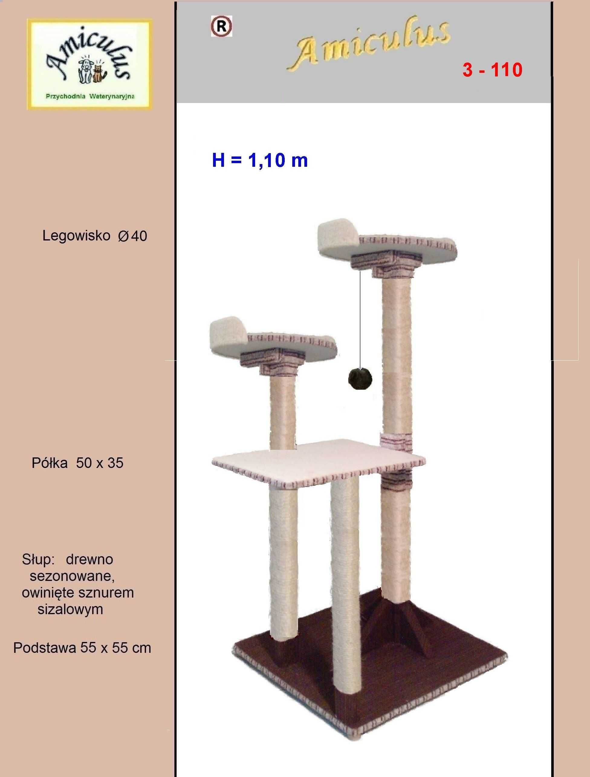 Drapak dla kota, solidne drewno Amiculus 8-DH