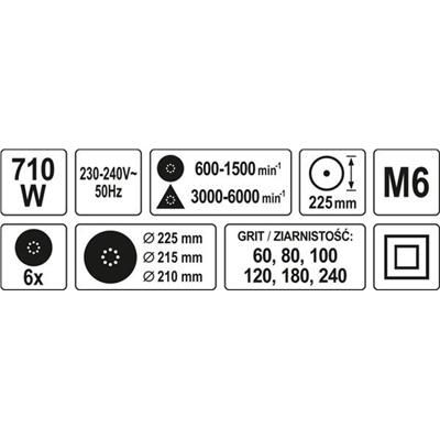 Szlifierka do gładzi 710W wysięgnik z tarczą 215mm