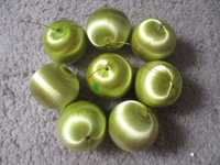 bombki nietłukące sztuczne włosie zielone jabłko komplet