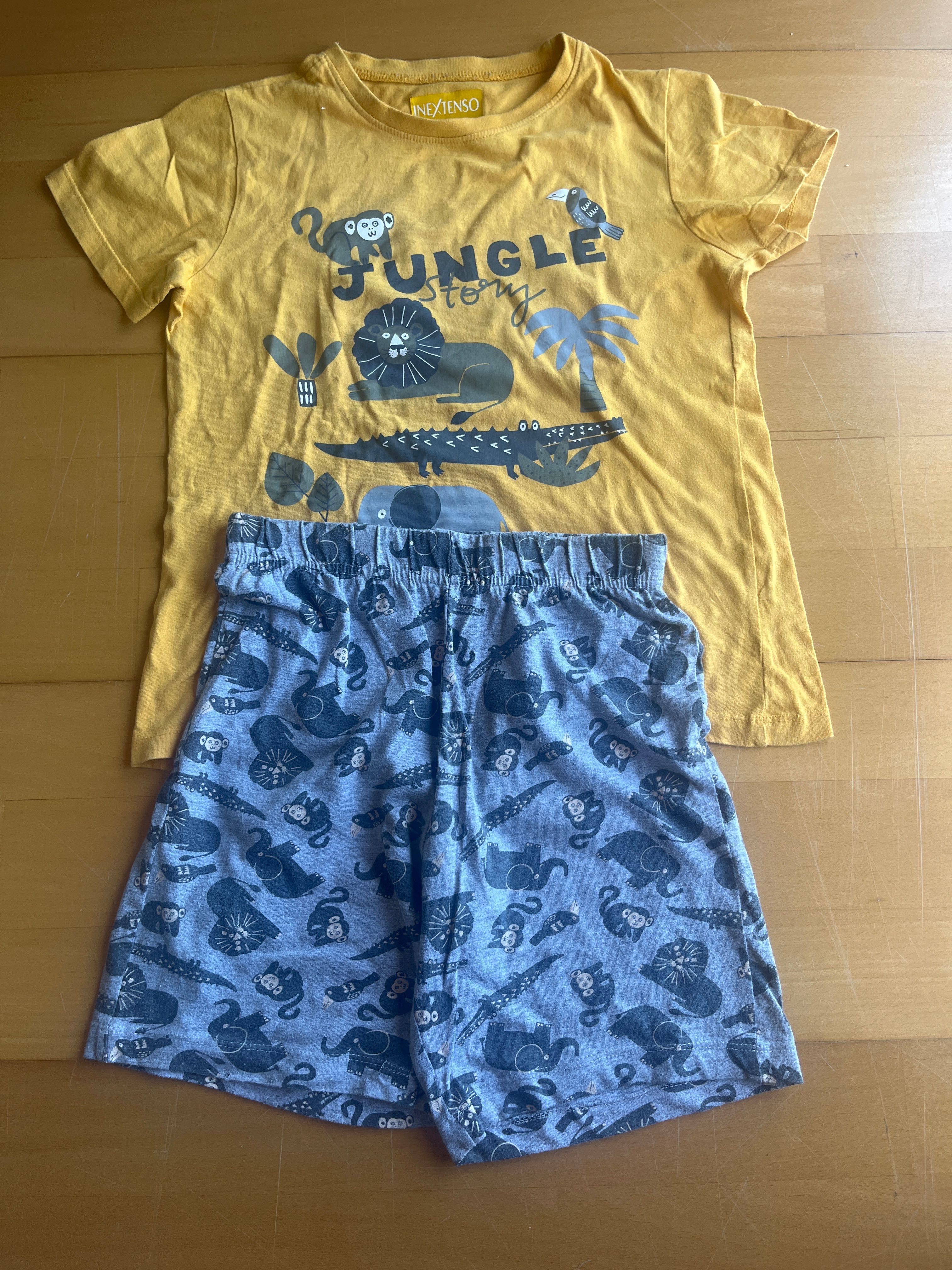 Pijama com estampa de animais de verão