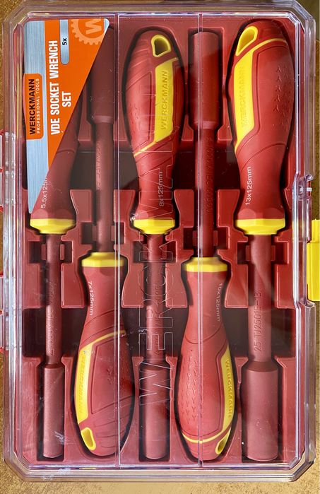 Zestaw kluczy nasadowych dla elektryka. Izolowane klucze nasadowe.