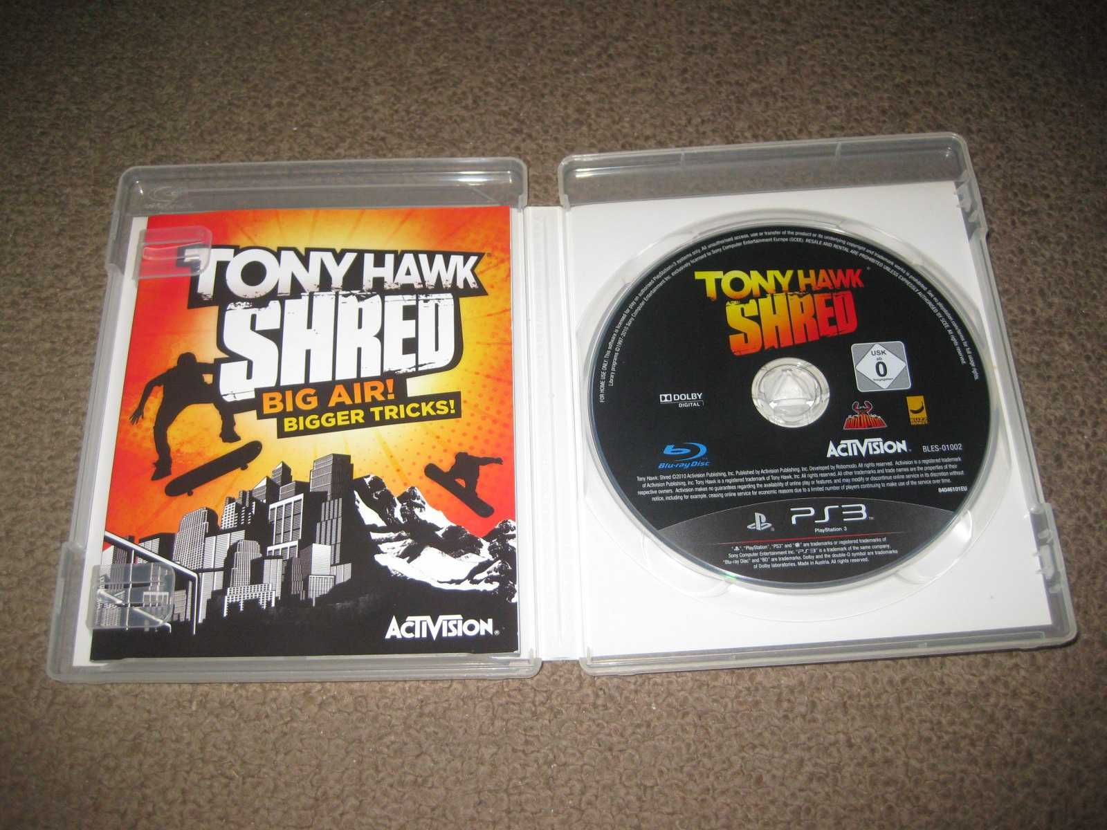 Jogo "Tony Hank: Shred" para PS3/Completo!