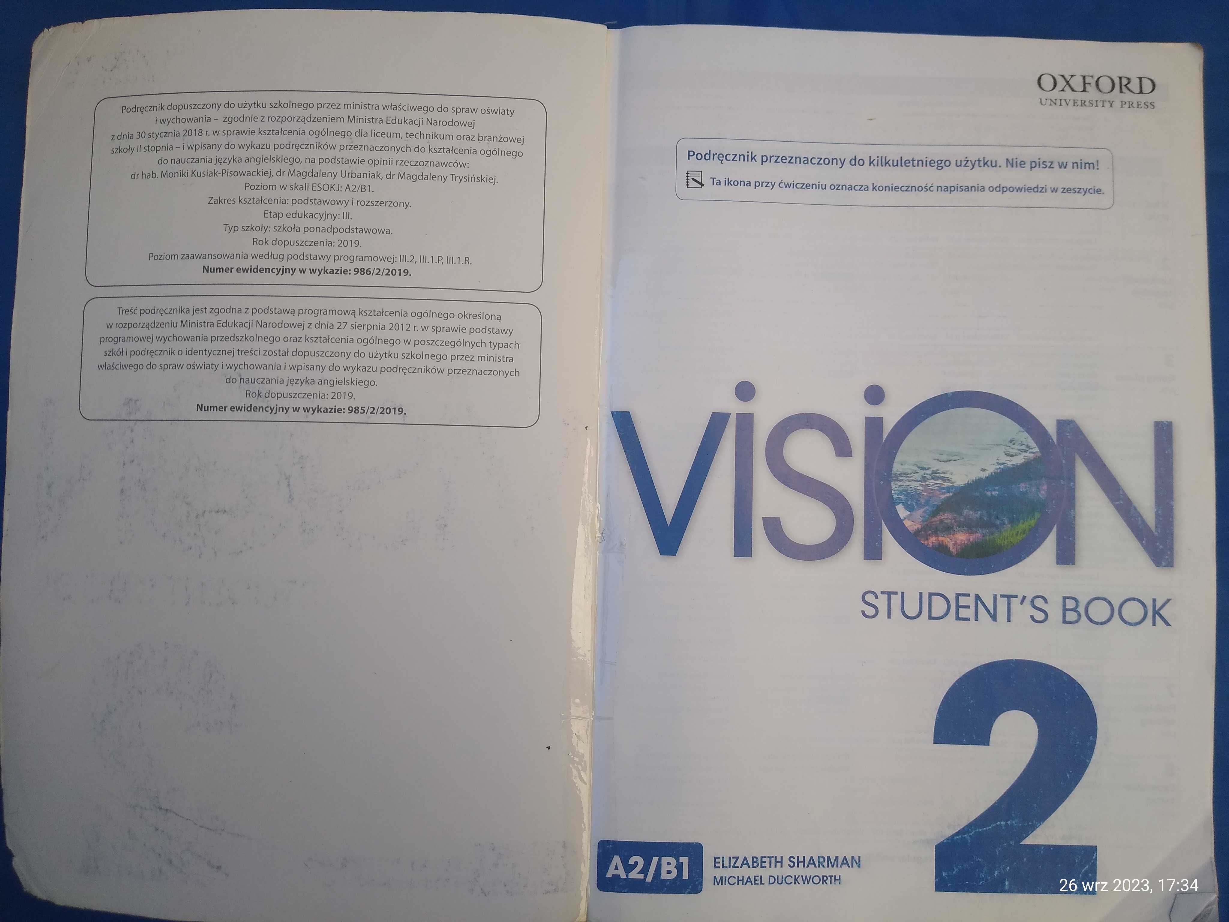 Students Book Vision 2 -Język Angielski