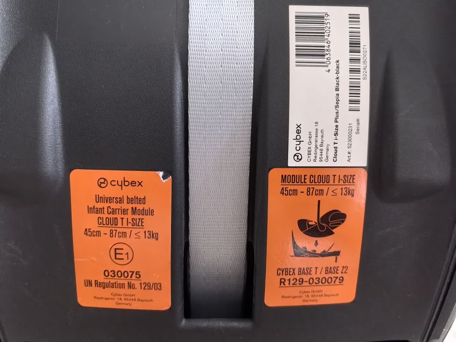 Cybex Cloud T+, Fotelik samochodowy, nosidełko łupina 0-13kg