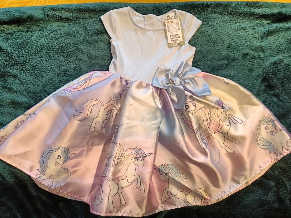 Nowa sukienka jednorożec 110 116 H&m hm elegancka wyjściowa hm balowa