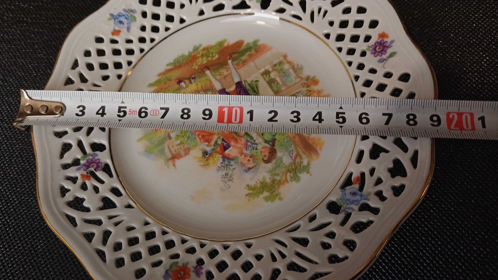 Talerz ażurowe porcelanowe Szhumann. Vintage.