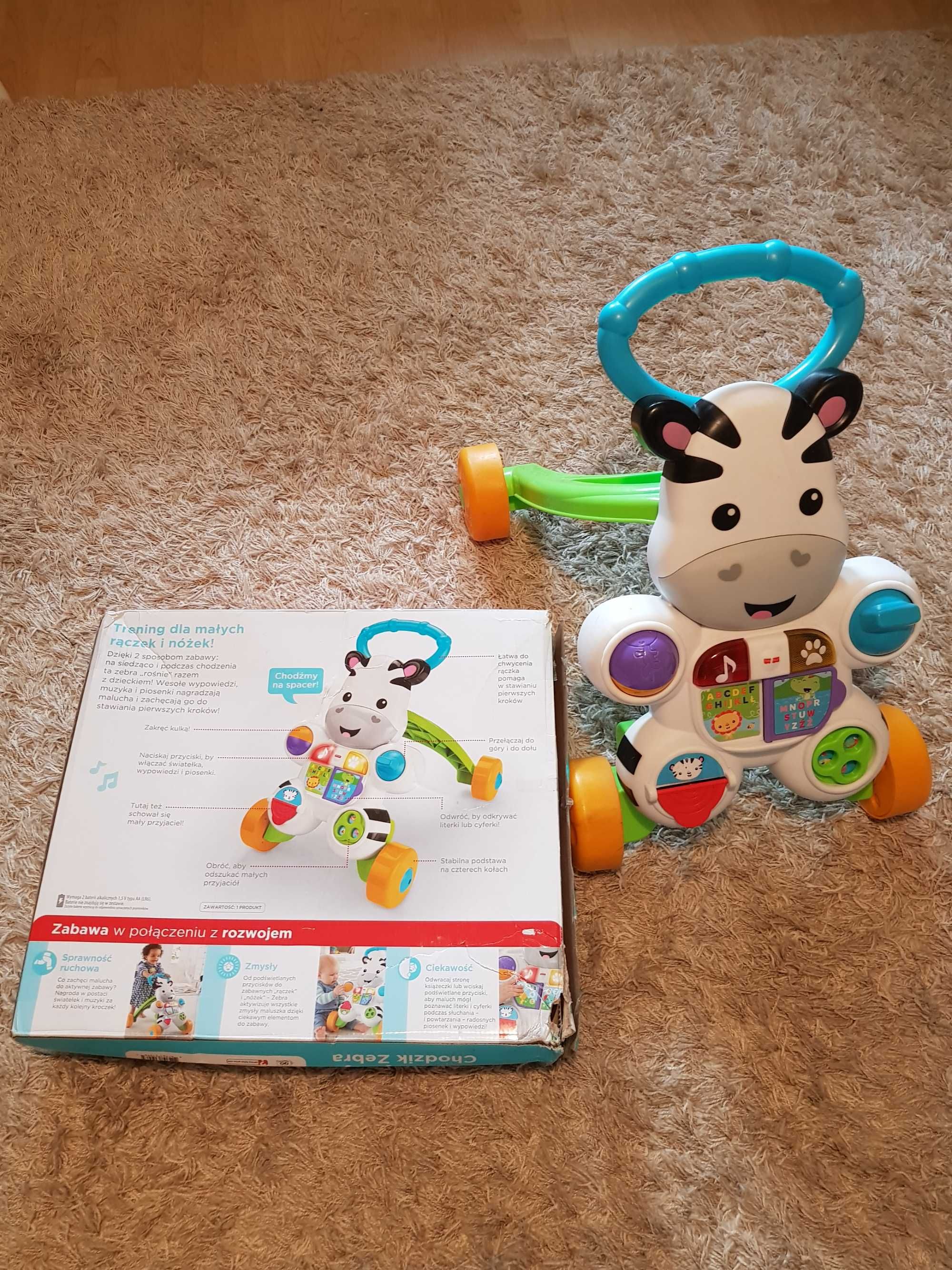 Chodzik Zebra  dla maluszka i super zabawka dla siedzącego dziecka
