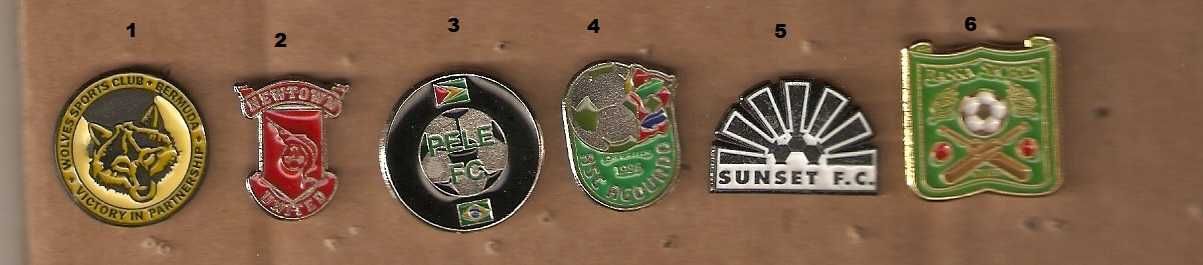 Pins de Clubes de futebol Bahamas - Panamá - Belize - Suriname, outros