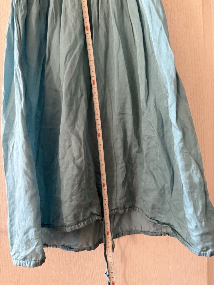 Zwiewna sukienka lekka Bershka 36 turkusowa bawełna wiskoza na lato