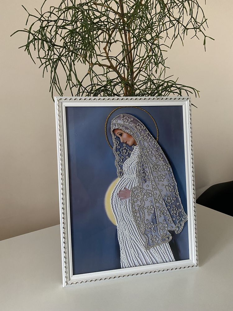 Вышивка бисером картина беременная мадонна