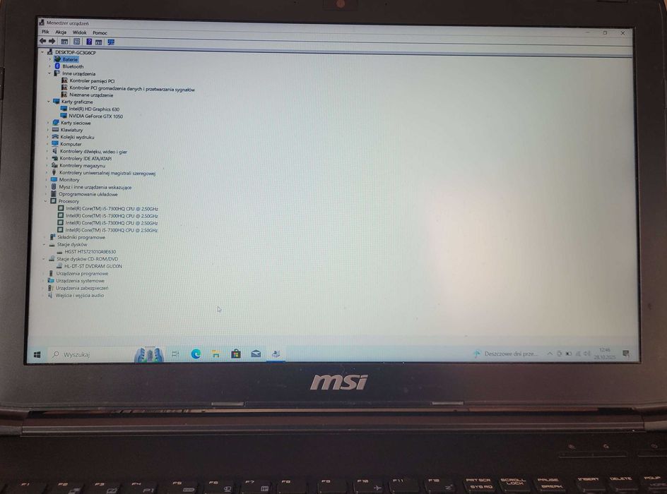 Laptop MSI GL62 7RD-615PL